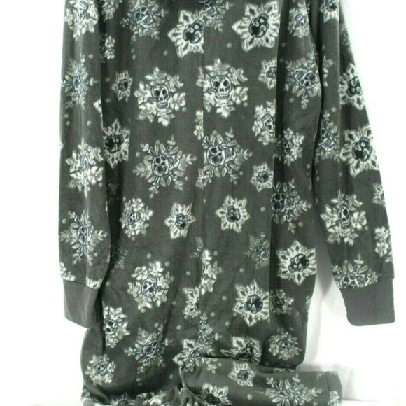 Joe Boxer Skulls Soft 1 Piece Pajama With Hood Men - Picture 3 of 7